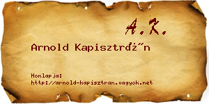 Arnold Kapisztrán névjegykártya